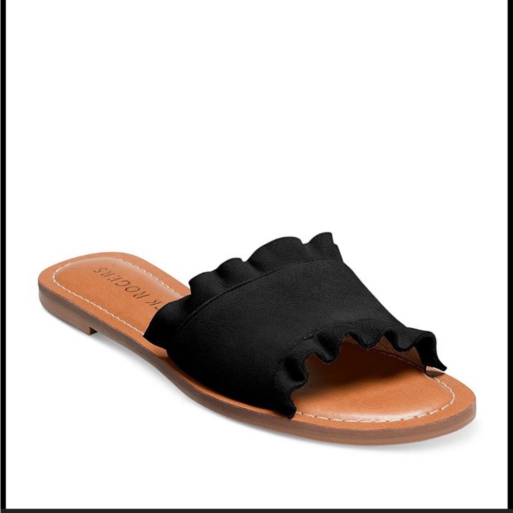 Jack Rogers Rosie Ruffle Slide Black NEW 10